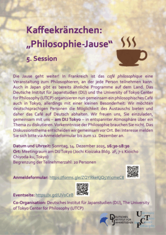 Kaffeekränzchen: „Philosophie-Jause“ 5. Session
